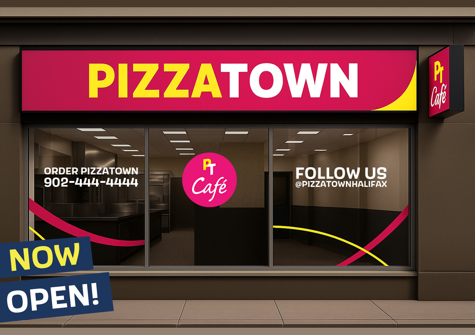Pizzatown Halifax 6080 Young Street Now Open! Call Us 902-444-4444