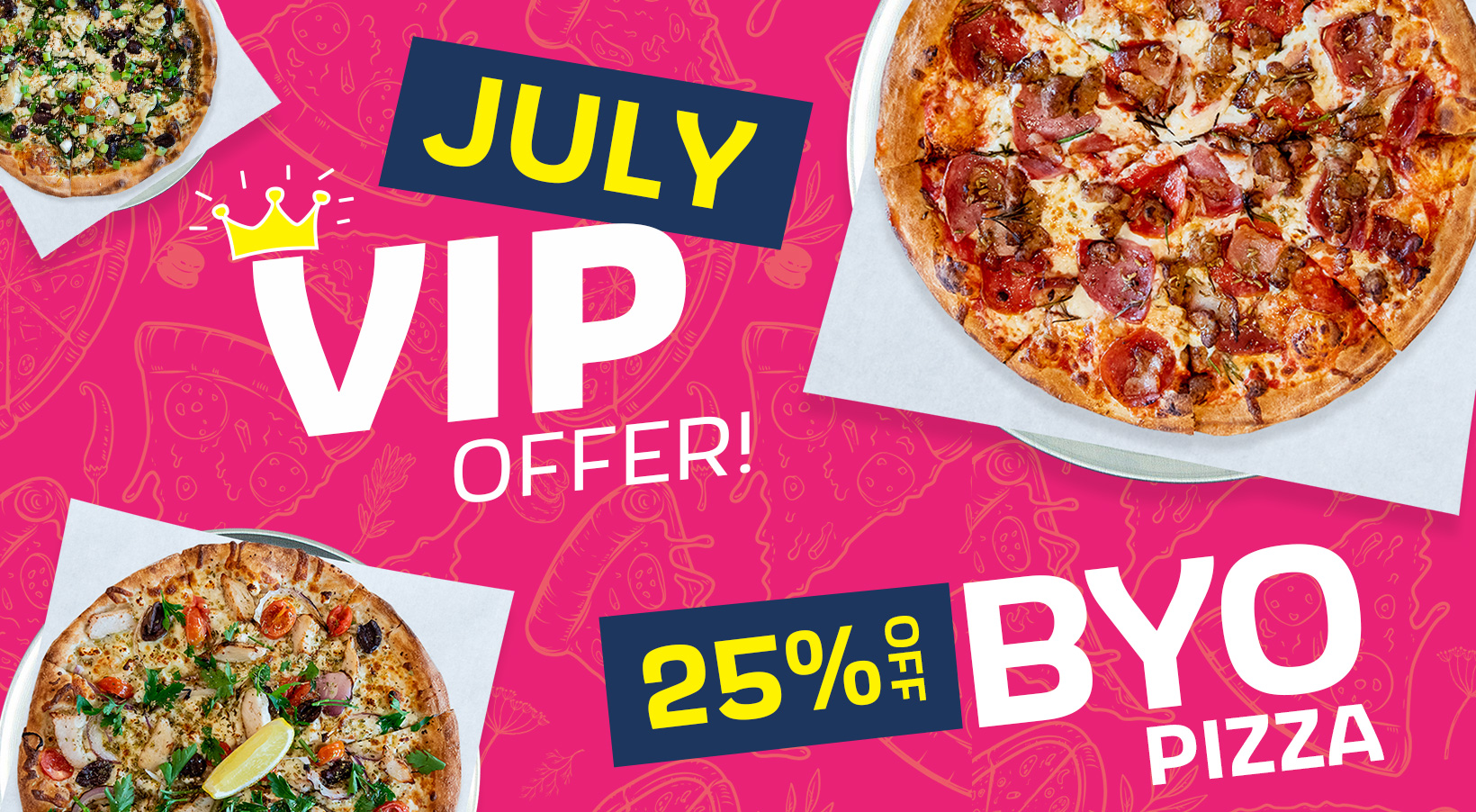 Pizza Town 25% off build your own pizza month of july 2026